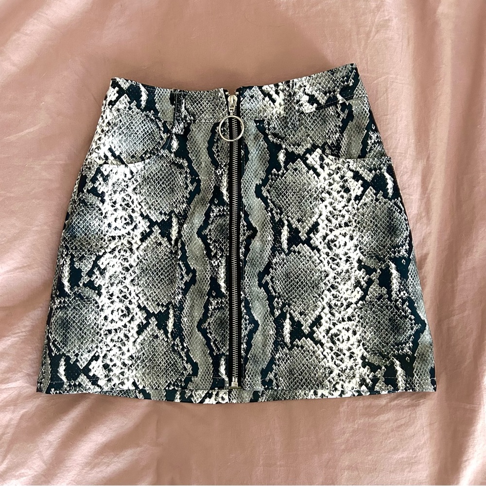 Snake Print Mini Skirt